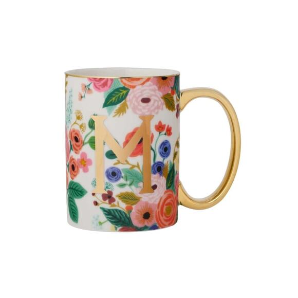 Rifle Paper Co. For Anthropologie. Floral Print Monogram Coffee Mug - Picture 1 of 8